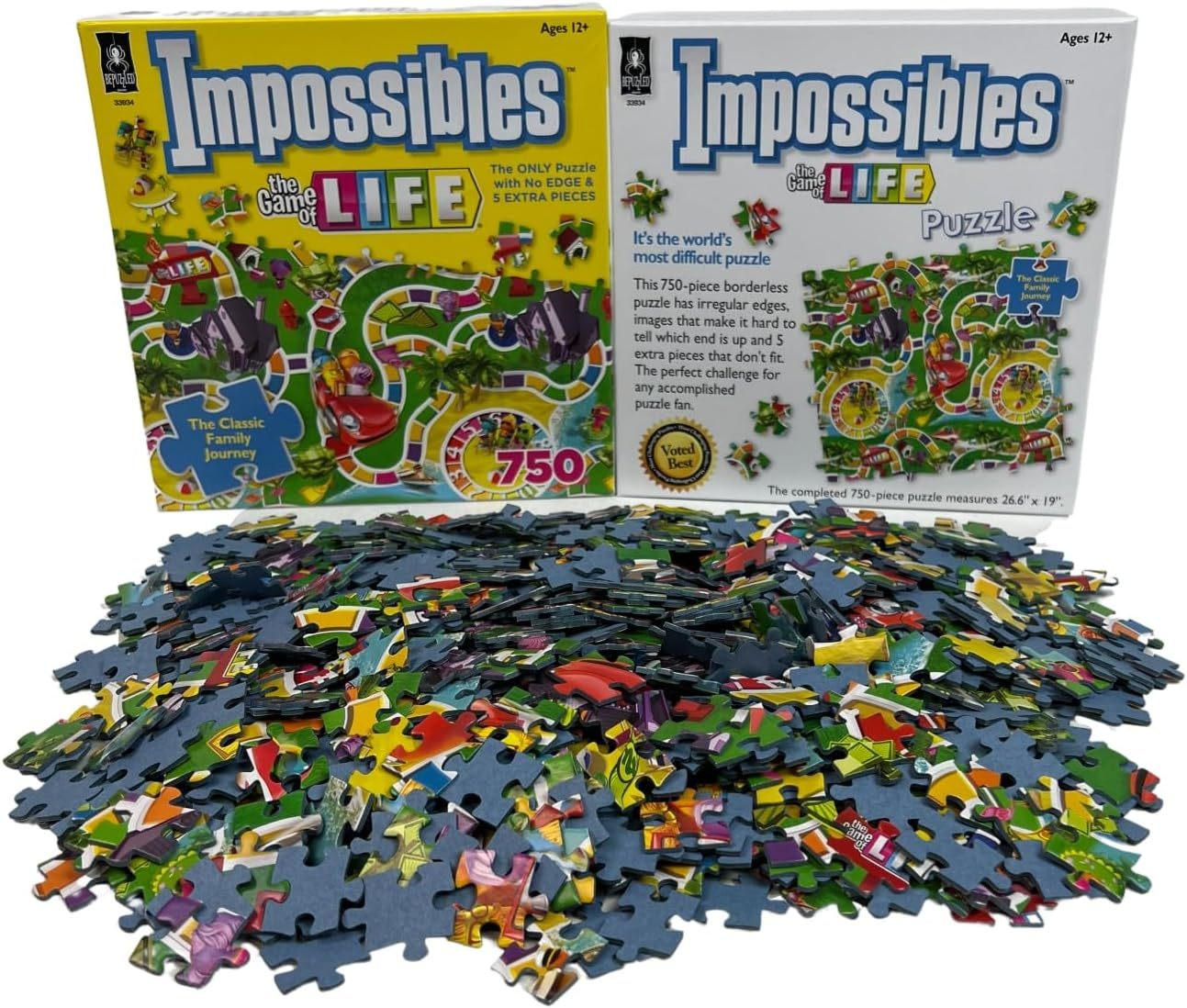 Bepuzzled, Hasbro Impossibles Puzzle Featuring Imagery from the Classic Game of Life, a 750 Piece Borderless Puzzle for Advanced Puzzlers Ages 15 and Up image number 2