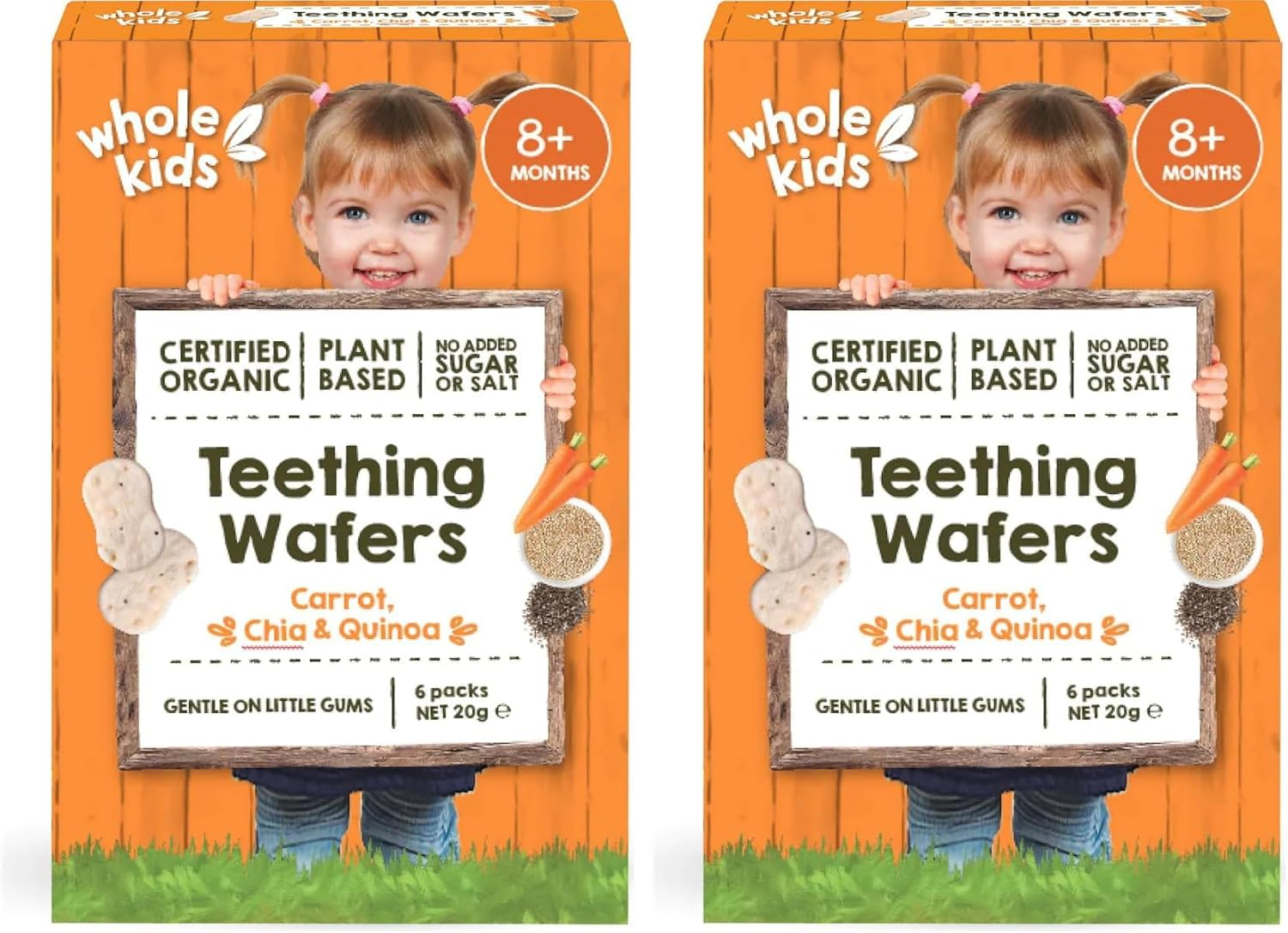 Whole Kids Organic Teething Wafer Quinoa & Chia (Carrot) 6Pk image number 2