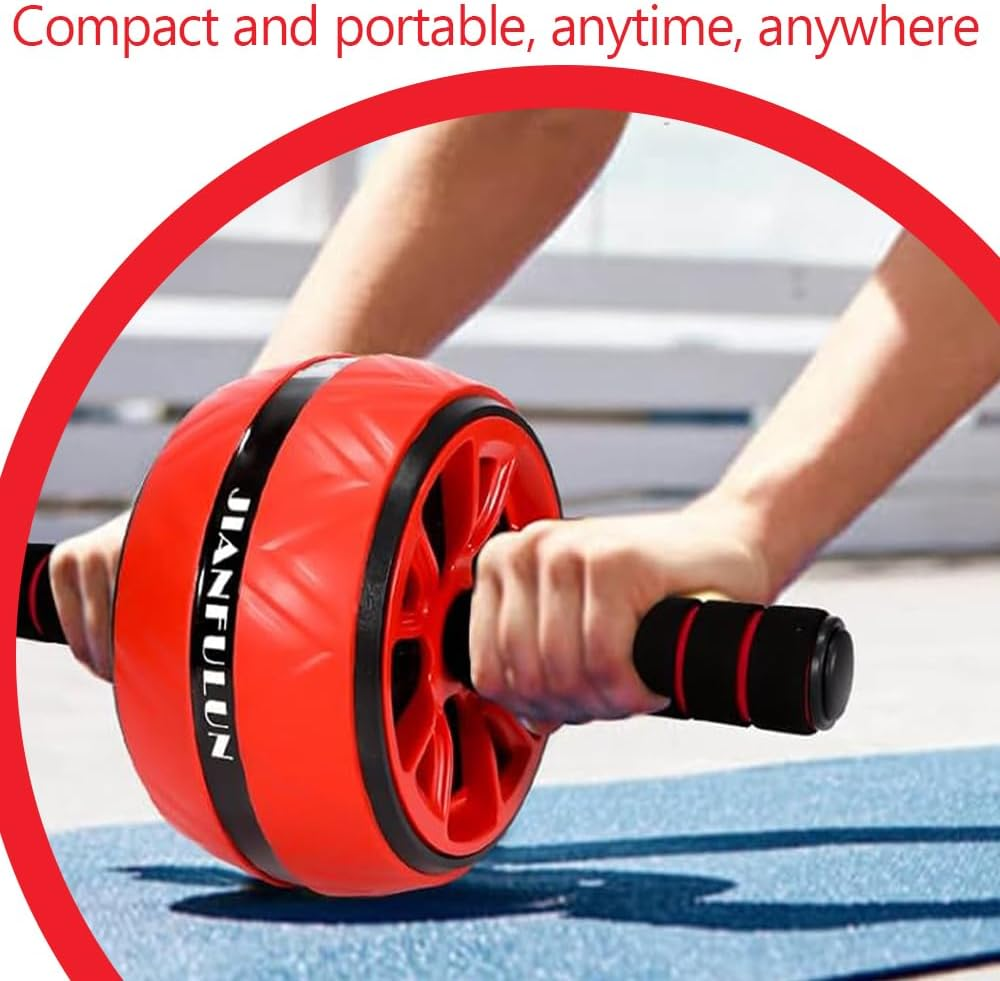TOMVAES Non-Slip Core Abdominal Roller Wheel, Ab round Exercise Equipment for Core Workout with Anti-Slip Handles Apparatus Temper for Home Gym Fitness Device with Kneeling Pad image number 5