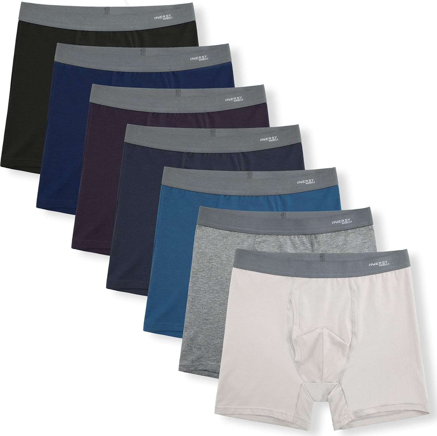 INNERSY Men'S Boxer Briefs Cotton Stretchy Underwear Multipack for a Week