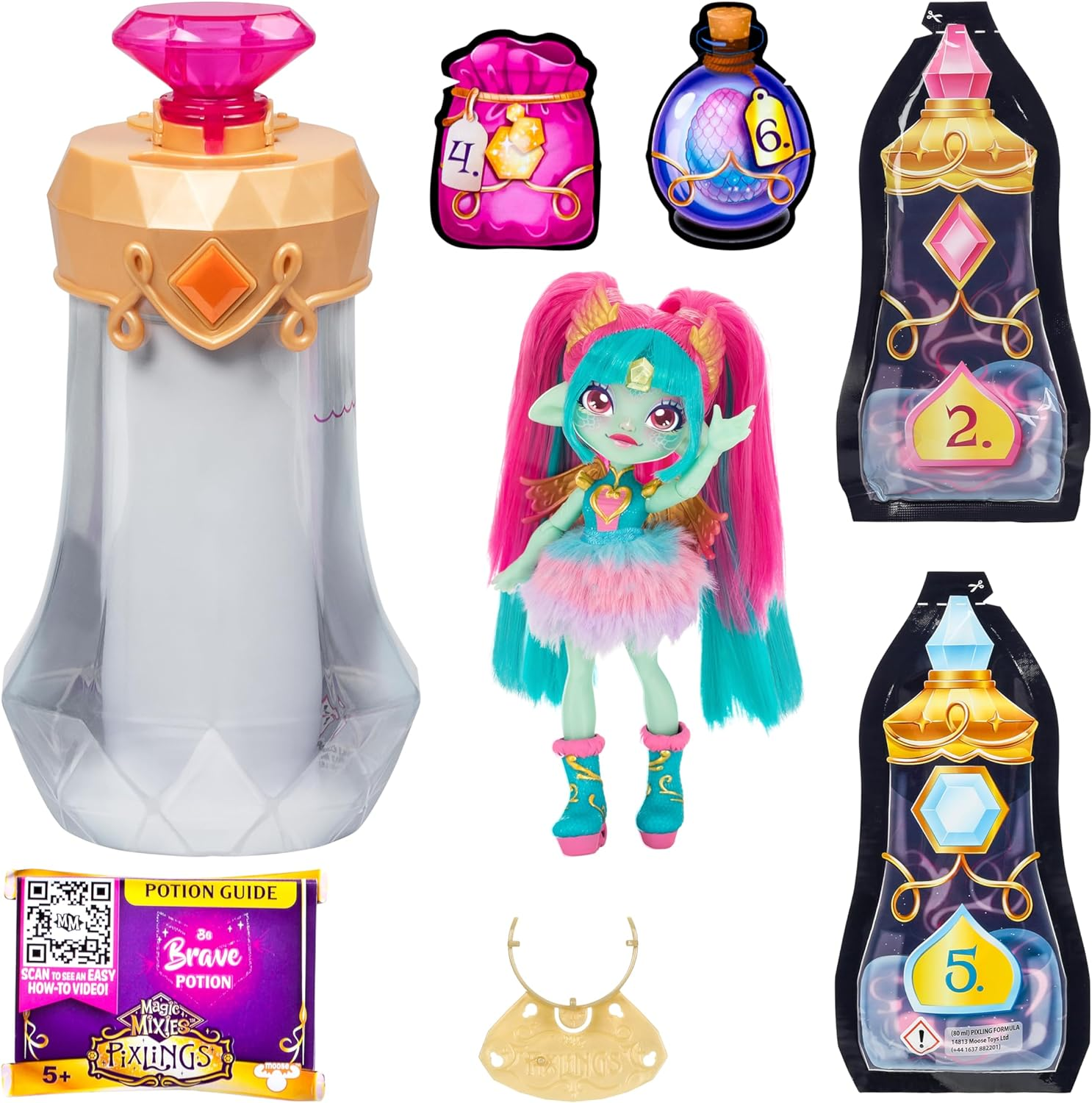 Magic Mixies Pixlings. Amber the Dragon Pixling. the Unicorn Pixling Create & Mix a Magic Potion That Magically Reveals a Beautiful 16.5Cm (6.5") Pixling Doll inside a Potion Bottle!
