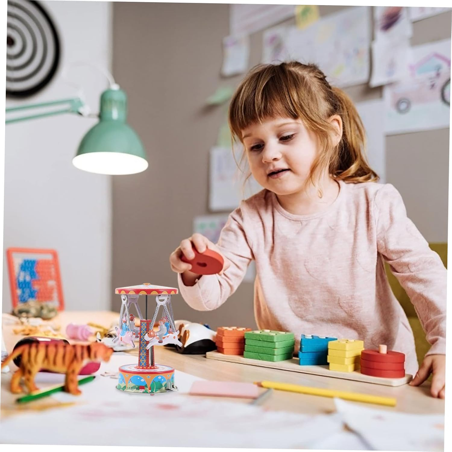 CIYODO Retro Vintage Tin Toy Windup Creative Educational Toys for Boys and Girls No Battery Needed for Birthday Party Decorations image number 3