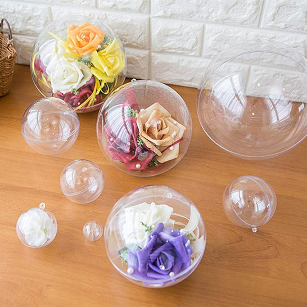 25 Set 50 Pieces Clear Plastic Fillable Ornament, DIY Bath Bomb Crafting image number 2