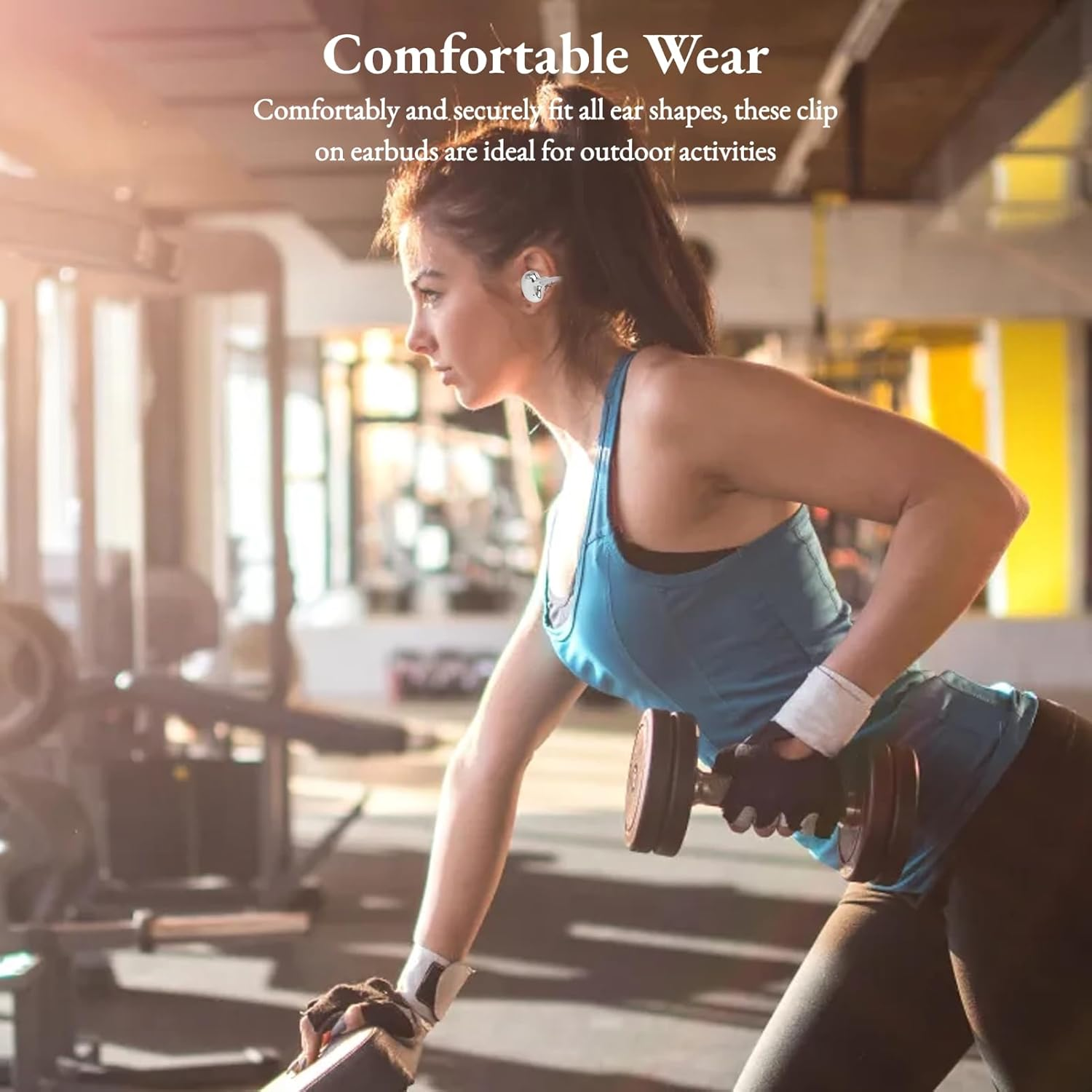 Yanmis Clip on Earbud Bluetooth 5.4, Sports Headphones - Noise Cancellation, Portable IPX4 Water -WL Headphones with Case for Fitness, Comfortable and Safe Fit image number 4