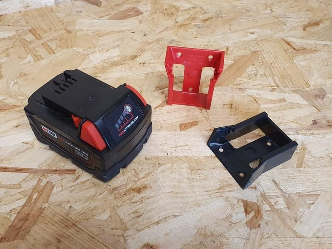 Stealthmounts Milwaukee Battery Holders M18 | Milwaukee M18 Battery Mounts for Milwaukee Power Tools | 6 Pack | Red Milwaukee M18 Battery Organizers image number 2