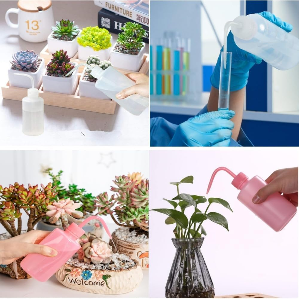2 PCS 250Ml/8Oz Wash Bottle Watering Tools, Economy Plastic Squeeze Washing Cleaning Bottle with Narrow Mouth Scale Labels for Succulent Irrigation image number 2