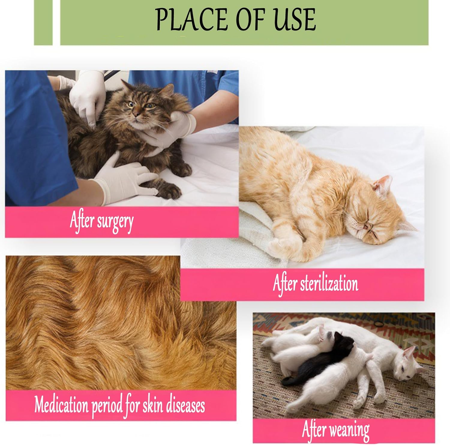 XUTONG 2PCS Cat Surgery Recovery Suit, Cat Onesie for Post-Surgery, Size S, Pink image number 4