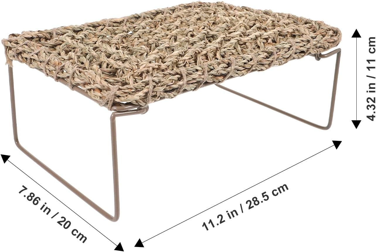 POPETPOP Lizard Lounger for Rest, Reptile Hammock Bed Seagrass Lounger Reptile Climbing Lounger Dragon Tank Accessories for Small Animals Guinea Pig Bearded Dragon image number 2