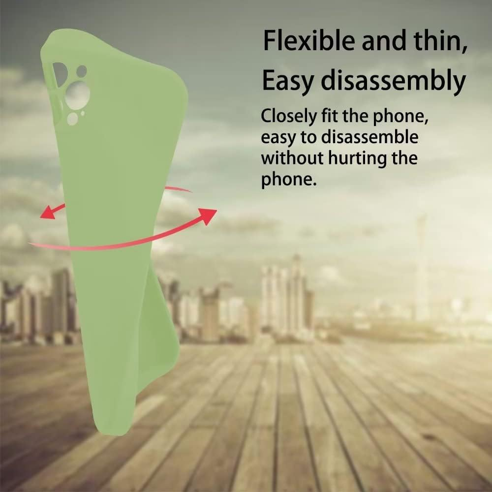 HONLEN Case for Oppo Reno Z Protective Case, 6.4 Inch Liquid TPU Silicone Mobile Phone Case with Drop Protection, Scratch-Resistant and Non-Slip Silicone Cover, Matcha Green - Matcha Green image number 5