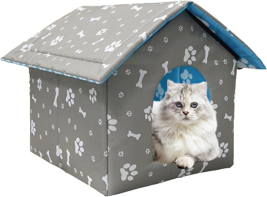 Mineup Outdoor Cat House, Outdoor Cat Kennel, Rough Cat Kennel, Waterproof and Warm, Outdoor House for Pets Made of Oxford (35 X 33 X 30 Cm) image number 5