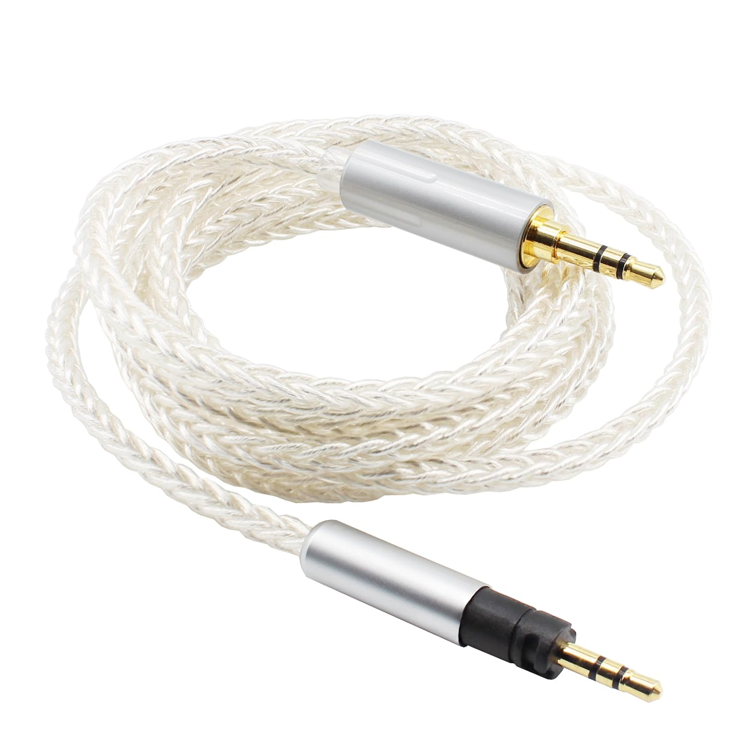 Youkamoo 3.5Mm 8 Core Silver Plated Braided Replacement Upgrade Cable Compatible for Sennheiser Momentum Momentum 2 Momentum 3 HD1 Headphones 2.6M image number 1