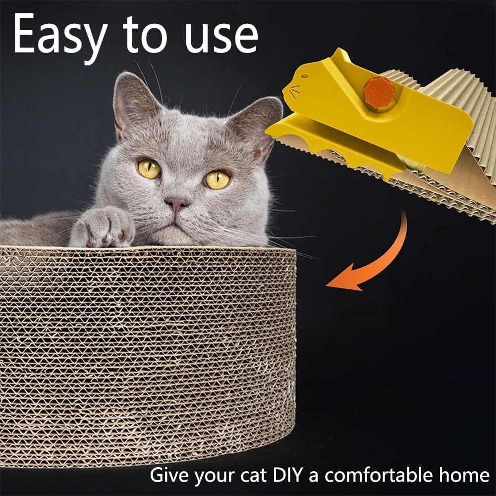 New Upgrades Cardboard Strip Cutter for Cat Scratcher, 3D Printed Creative Cat Scratchers Board Cutter Tool, with Blade Compartment and Adjustable Spacing (K) image number 2