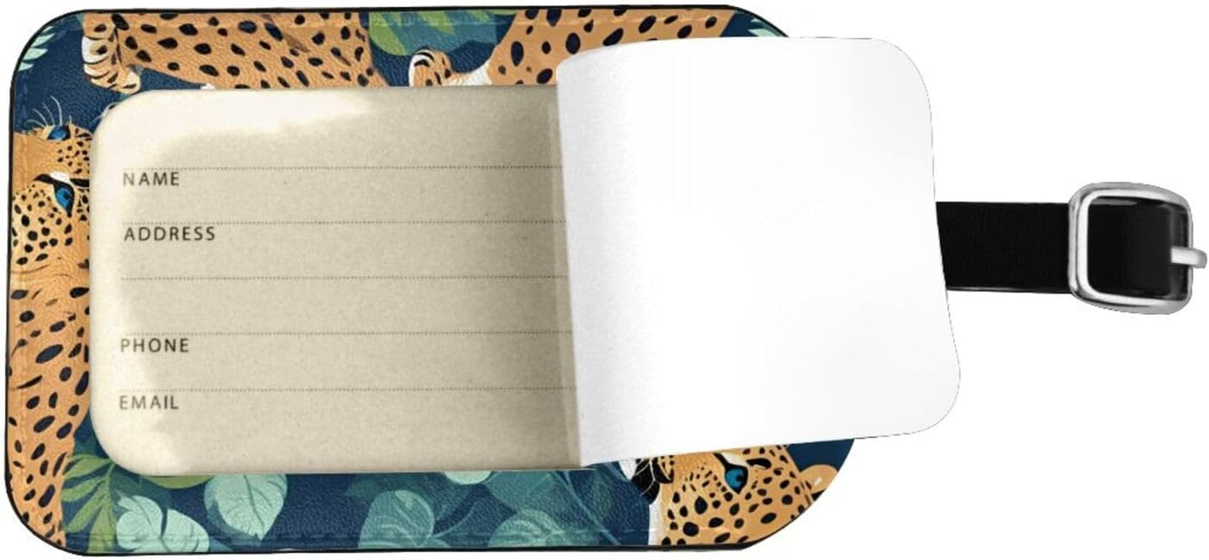 Leopard Print Elegant Tag Stylish Tag Luggage Tag 4.3 X 2.76 Inch for Suitcases Travel Bags image number 2