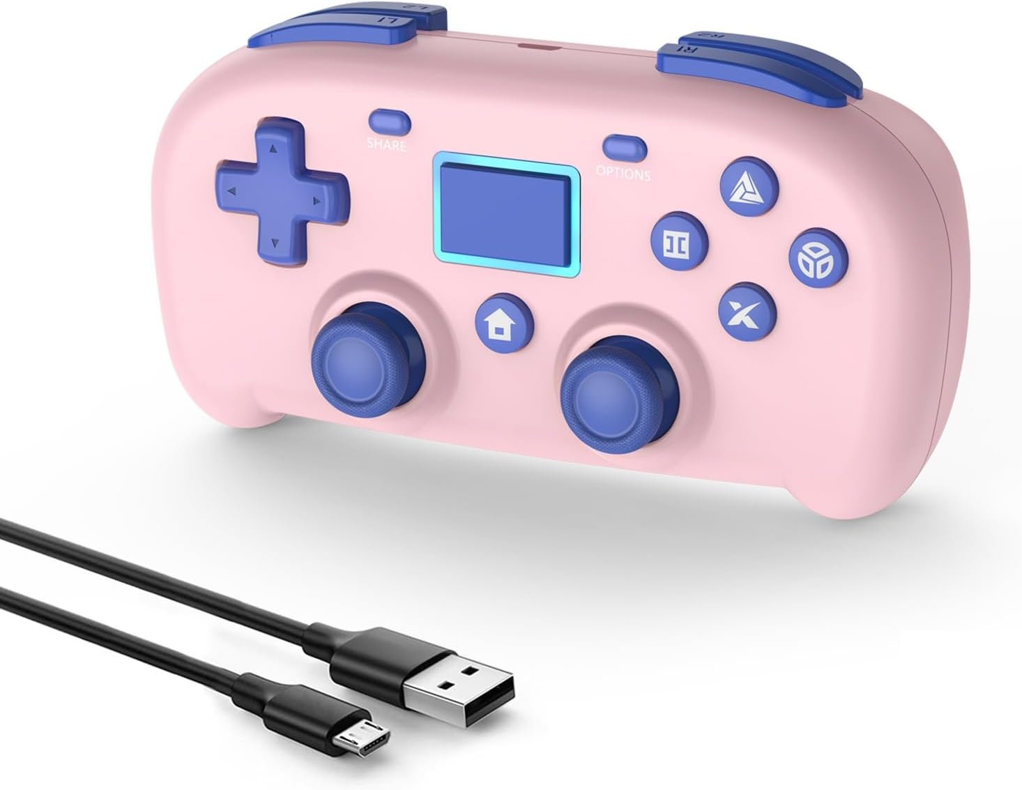 DYONDER Wireless Controller for Ps4,Mini Style PS4 Gamepad Compatible with Ps4/Pro/Slim,Pc Game Remote for Window10/8/7,Gaming Controller with Dual Vibration/6-Axis Sensor/Audio Function(Pink) image number 5