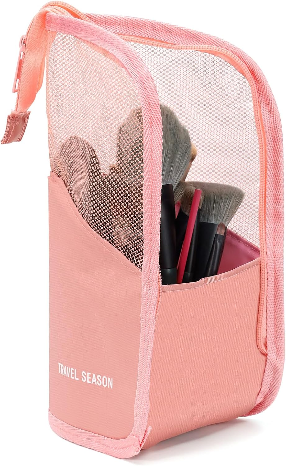 Travel Makeup Brush Bag, Waterproof Stand-Up Makeup Brushes Organizer, Portable Makeup Brush Holder for Travel (Black)