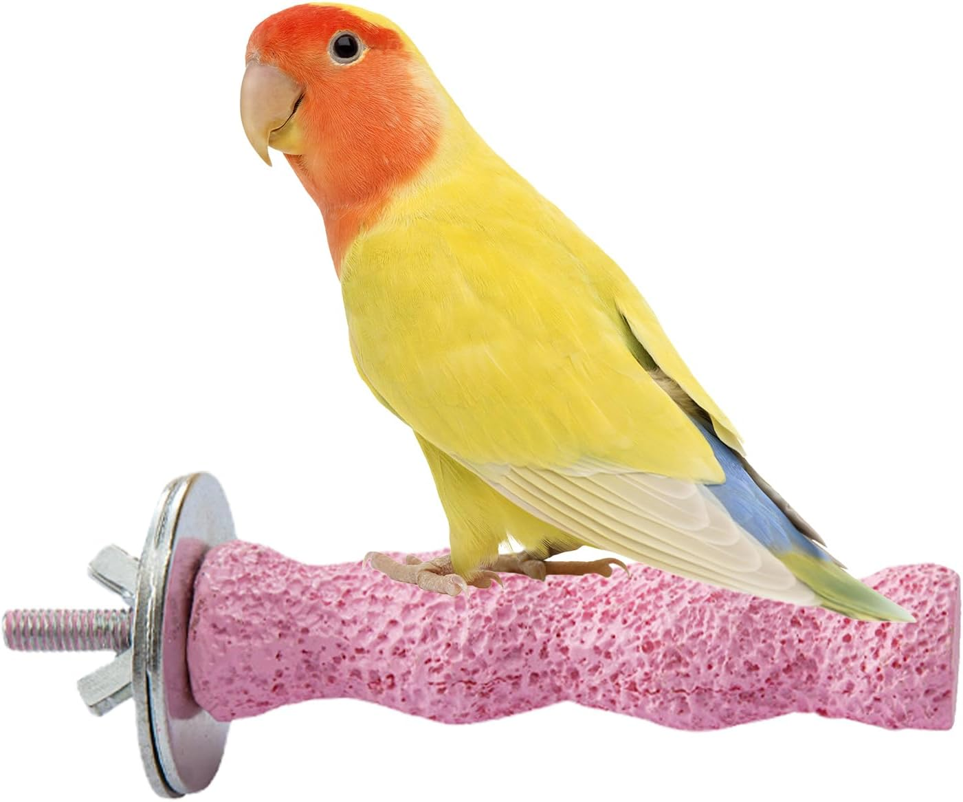 Parrot Stick Stand - Natural Mineral Grinding Stop, Bird Calcium Mouse Stone, Chew Toy for Beak Exercise | Occano, Cockatiel, Conures, Lorikeets, Parakeets, Cage Mount Pet Play Accessories image number 6