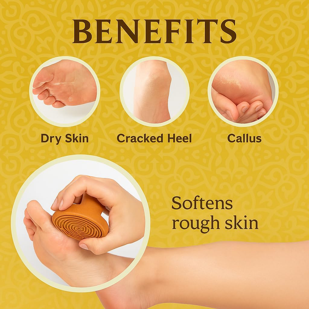 Feriha Natural Moroccan Pumice Stone &ndash; Handcrafted Terracotta Foot Scrubber for Exfoliation image number 1