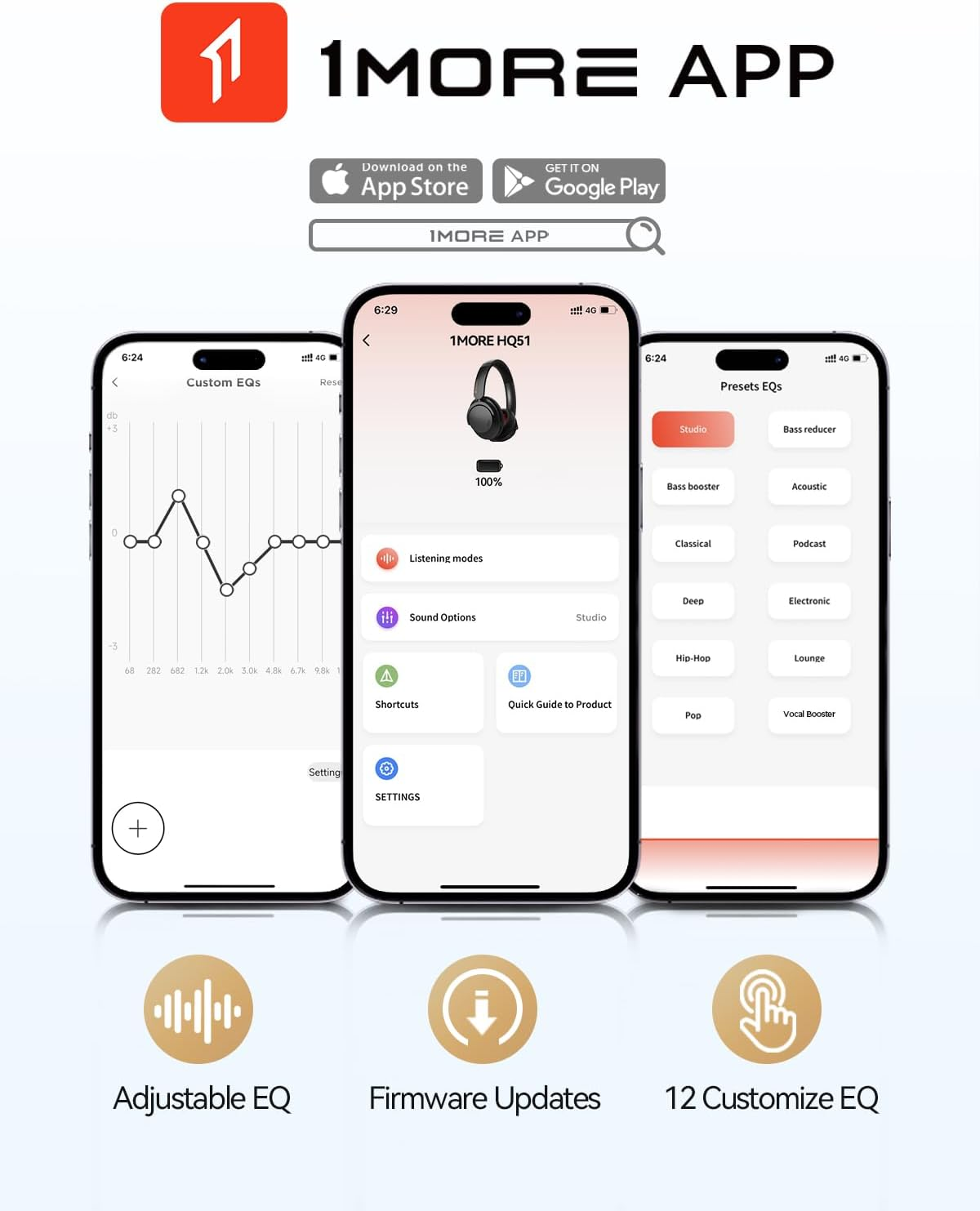 1MORE Sonoflow Pro over Ear Headset, Active Noise Cancelling Headphones, Bluetooth Headphones with LDAC for Hi-Res Wireless Audio, 100H Playtime, Bluetooth 5.4, Comfortable Fit, Clear Calls - Silver image number 3