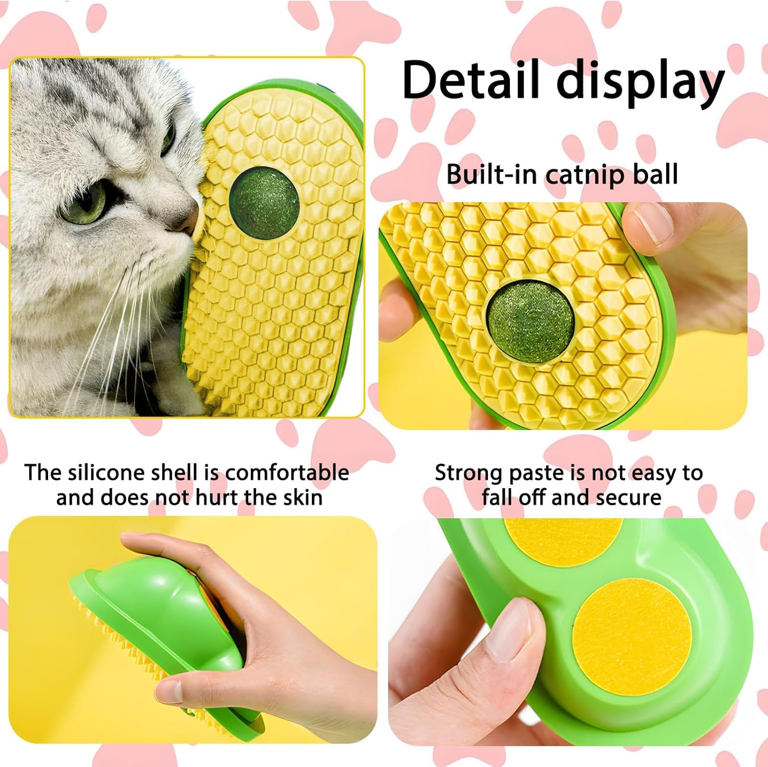 Moguri Catnip Toy Balls for Sticking on the Wall, Cat Toy Ball, Catnip Wall Balls for Licking Cats, Cat Face Scratcher, Cat Self Care Device image number 3