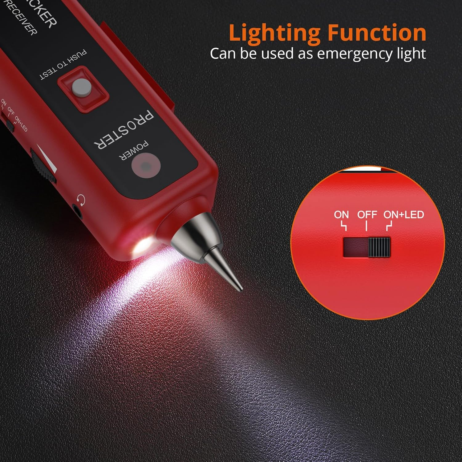 Proster Wire Tracker RJ11 RJ45 Finder Ethernet LAN Multifunction Toner Tracer Network Cable Collation Telephone Line Tester Continuity Checking (Red) image number 3