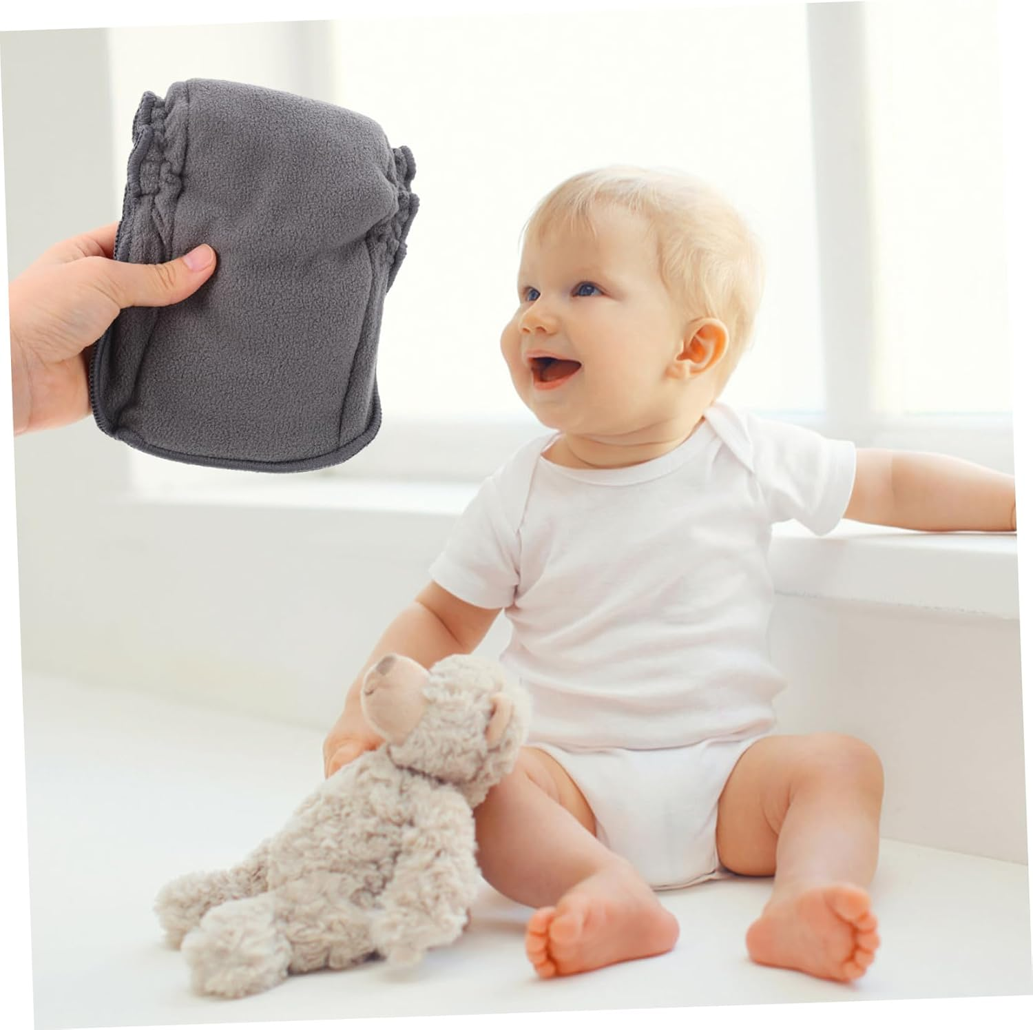 ERINGOGO 3Pcs Washable Diapers Reusable Cloth Diaper Inserts Leak Protection Super Absorbing image number 2