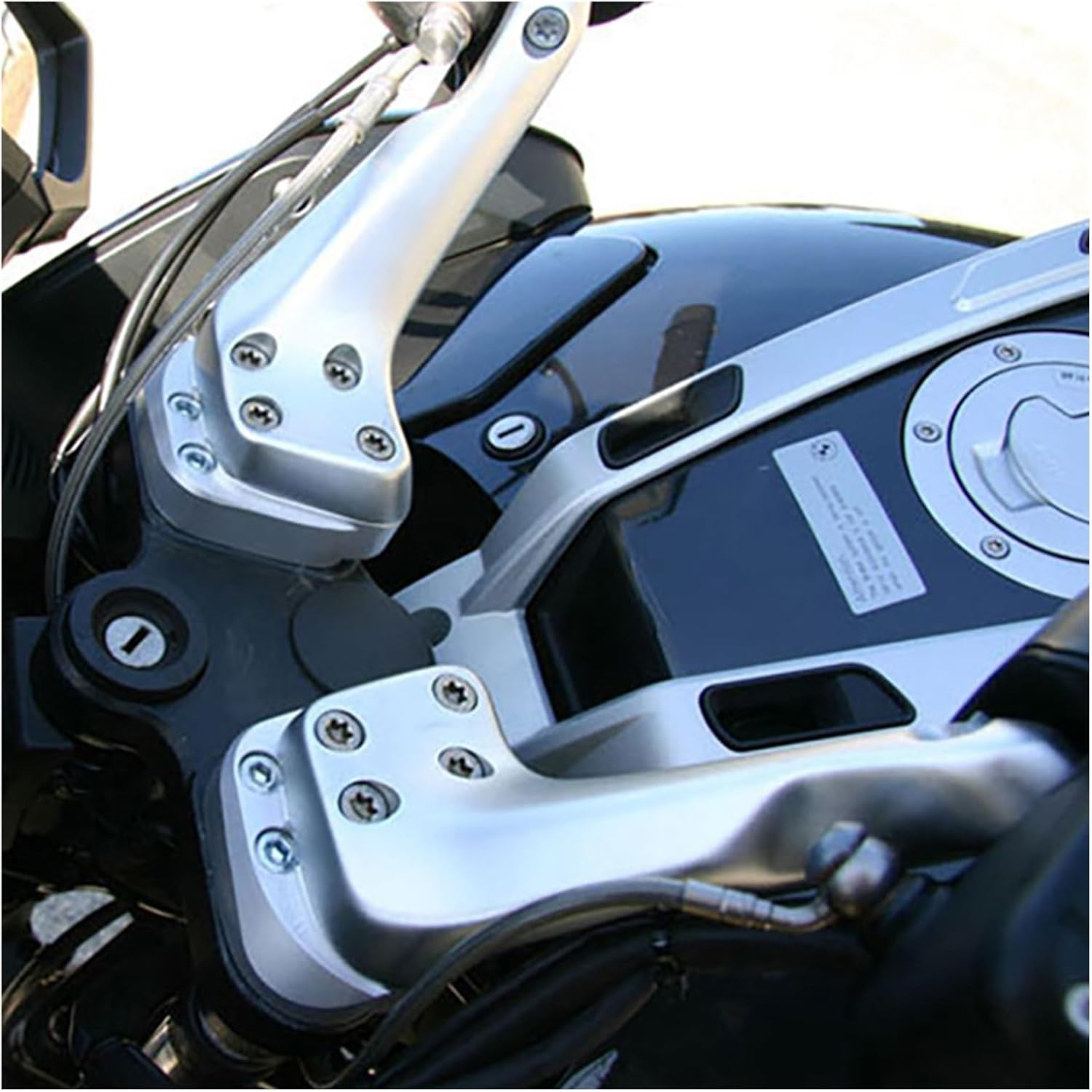 Motorcycle Handlebar Clamp Silver Handlebar Riser for for R1200RT for R1150RT for R1100RT for R1100R for R1150R Motorcycle Accessories Parts Handlebar Riser Bar image number 5