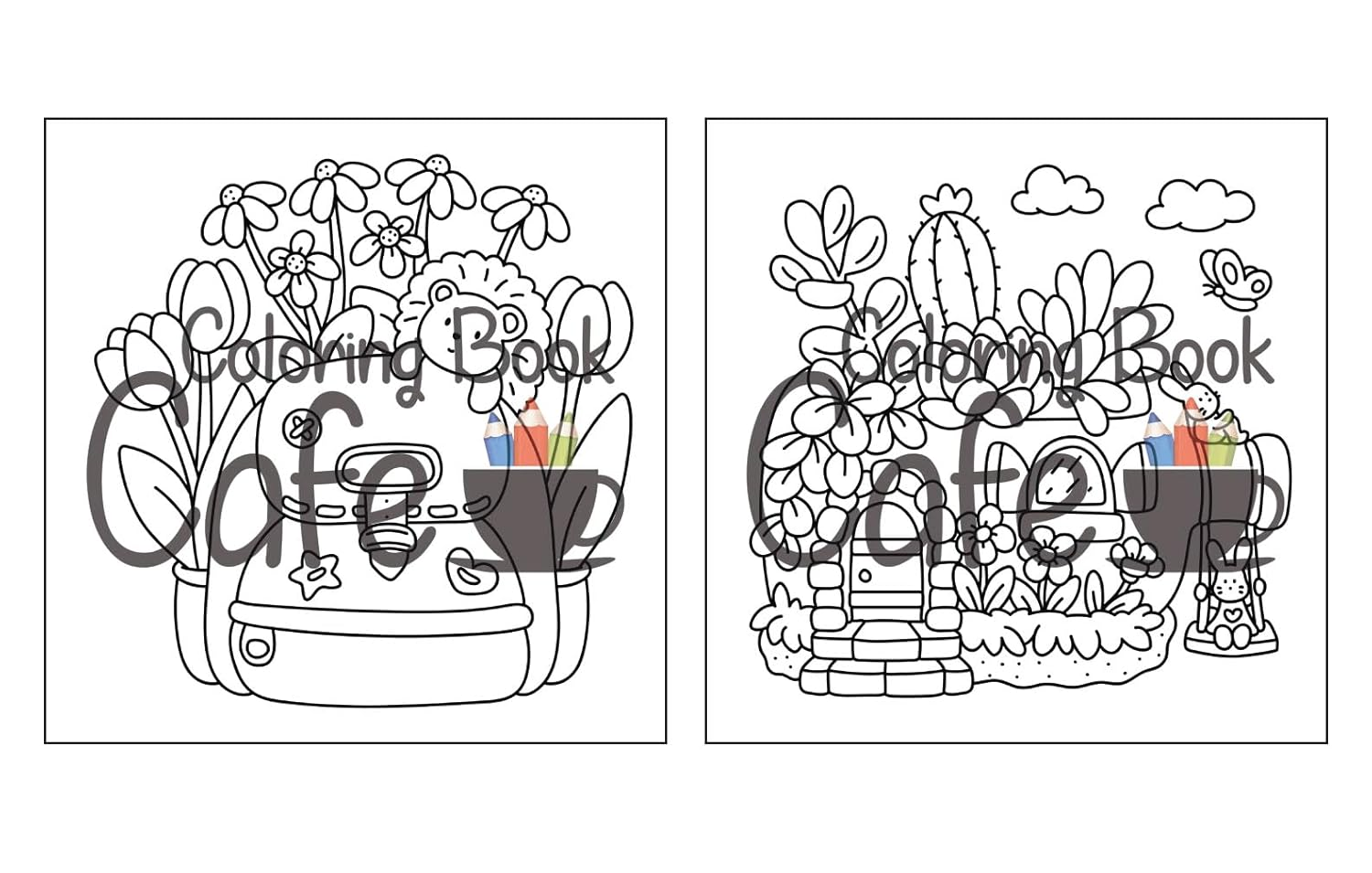 Tiny Gardens: Cute & Comfy Coloring Book for Adults and Teens Featuring Adorable Garden Scenes image number 5