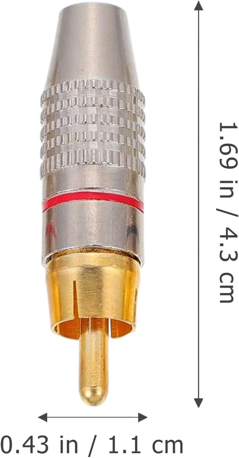 GAROZATION Speaker Plug Audio Plug Gold Plated Professional 4Pcs Male Connector for Home Theater Speaker Systems Audio Equipment image number 5