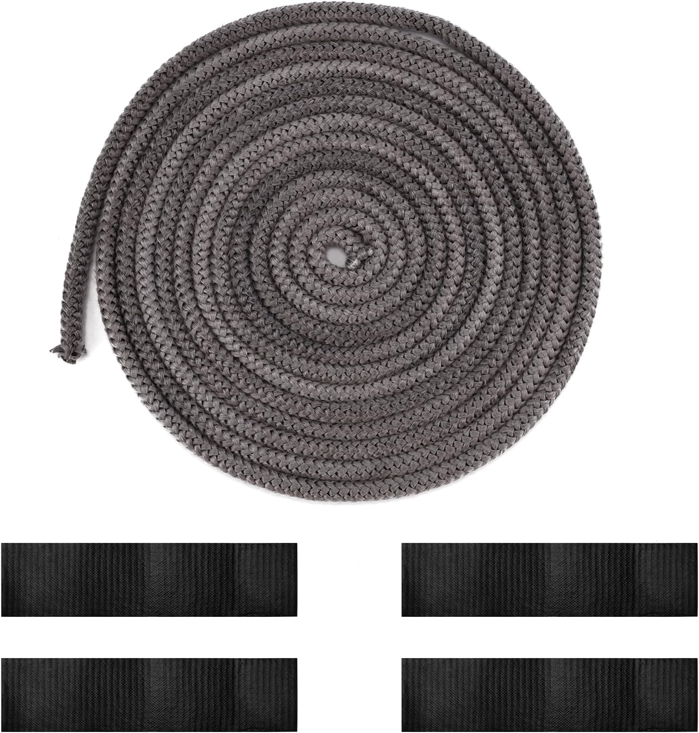 Fireplace Seal Rope, 0.24Inx9.84Ft Graphite Impregnated Fiberglass Rope Seal Gasket Replacement Wood Stove Door Gasket for Fireplaces Stoves Wood Burning image number 1