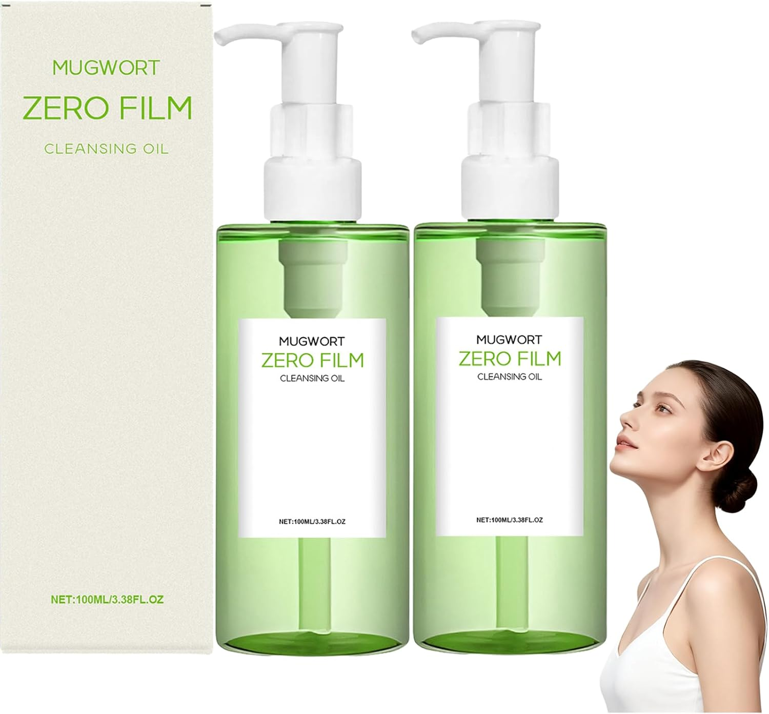 Mugwort Zero Film Cleansing Oil, Purifying Oil Cleaner, Natural Facial Oils Cleanser, Deep Cleansing Oils for Face, Moisturizing Oi/L Cleanser, Daily Makeup Blackhead Removal No Pore Clogging (1Pcs)