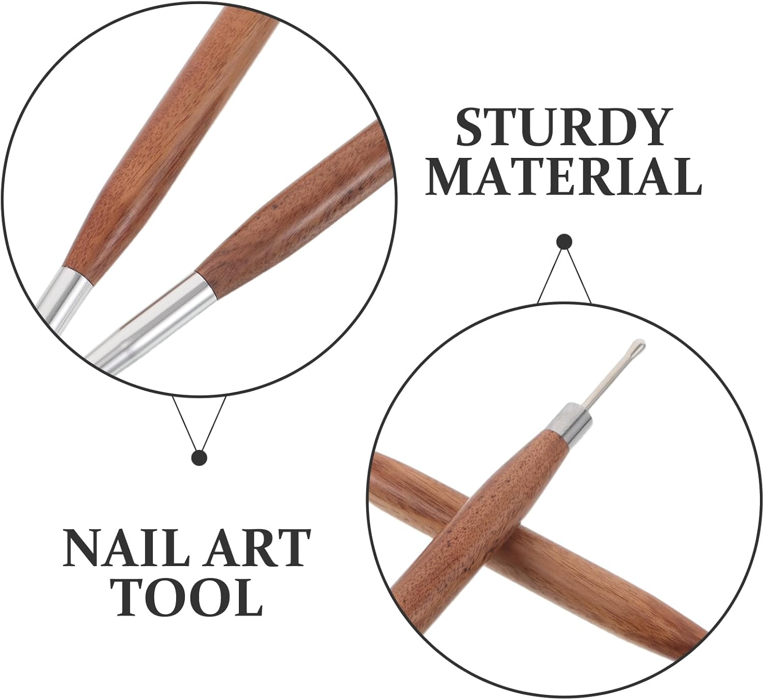 COOLHIYA 2Pcs Nail Art Sculpture Pen Dotting Tools - Dual-Ended Ball End Dotting Pen - Silicone Nail Polish Brushes for Carving Drawing Embossing image number 3