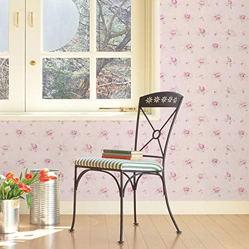 Pink Floral Drawer Shelf Liner Self Adhesive Decorative Rose Contact Paper for Shelves Drawer Cabinets Furniture Wall Decoration (17.7X78.7 Inches) image number 5