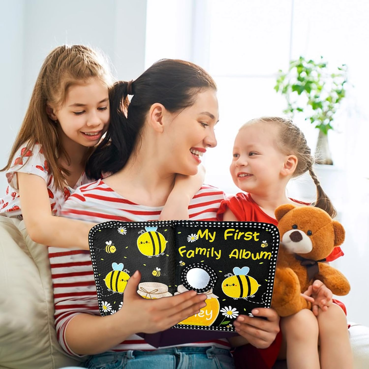 Soft Fabric Album - First Baby Picture Book Crinkle Design, Plush Memory Holder | Infant Photo Organiser Book, Sensory Baby Album Gift, Keepsake for Family Pictures image number 5