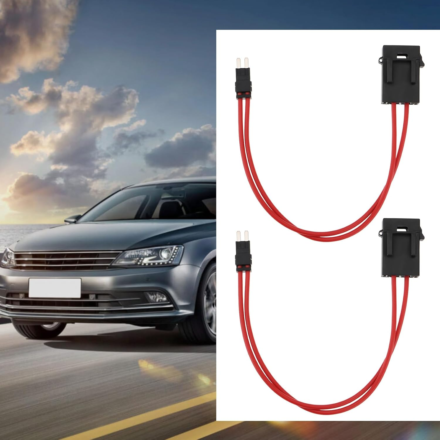 Be in Your Mind 2Pcs 32V 5A Micro 2 Fuse Holder Extension Wire 16WAG Car Modification Acc Fuse Box Power Socket Extension for Car Auto Fuse Connector image number 3