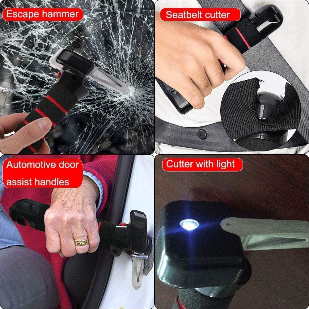 3 in 1 Car Assist Handle for Elderly, Portable Vehicle Support Handle, Auto Cane Grab Bar with Seatbelt Cutter, Window Breaker for Car, Gifts for the Elderly (Blue) image number 4