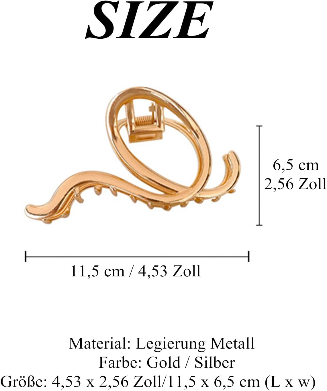 Kettion Pack of 2 Hair Clips, Large Metal Hair Clips for Thick and Thin Hair, Strong Hold, Hair Accessories for Women and Girls image number 4