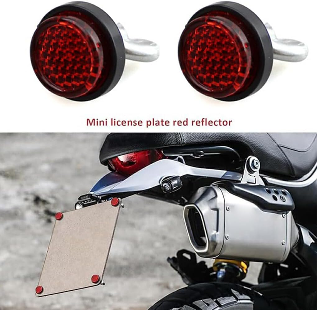 4Pieces 4PCS Mini Reflector Tag Bo-Lt Screws for Motorcycle License Plate Frame Decorative Plate Reflector License image number 3