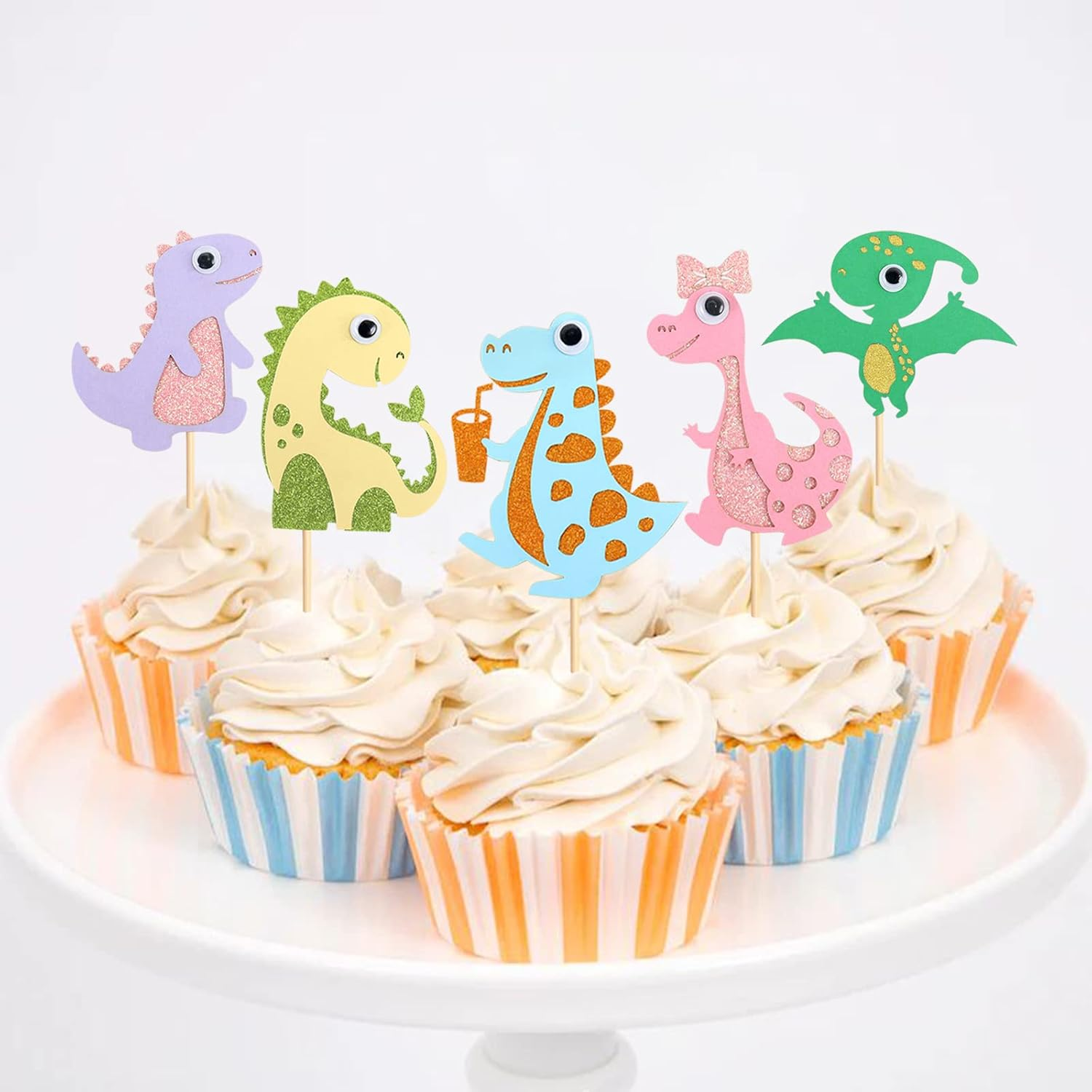 25 Pack Dinosaur Cupcake Toppers Baby Shower Dinosaur Cupcake Picks Cute Dinosaur Theme Baby Boy Girl Dinosaur Birthday Party Cake Decorations Supplies image number 2