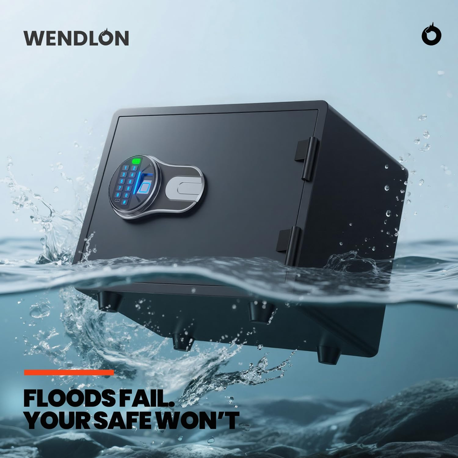 Fireproof and Waterproof Biometric Safe,Weighs 33 KG. Fire Proof Box for Home,Office,Lock Box,Cabinet with Fingerprint,Silent Mode,Anti-Theft