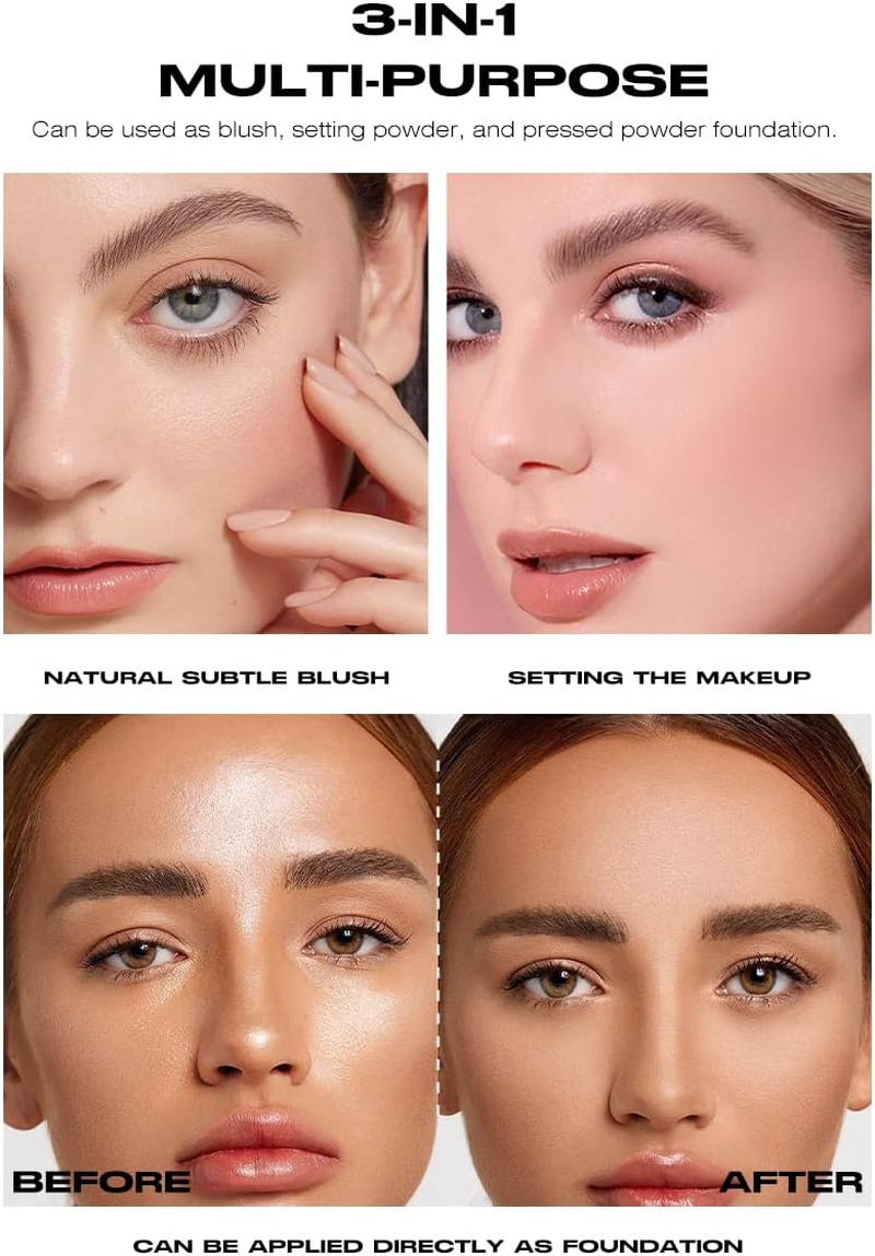 Baked Blush Bronze Marbleized 2-In-1 Sculpting Bronzer Blush - Contour Face with a Radiant Flush - All Day Wear(02)