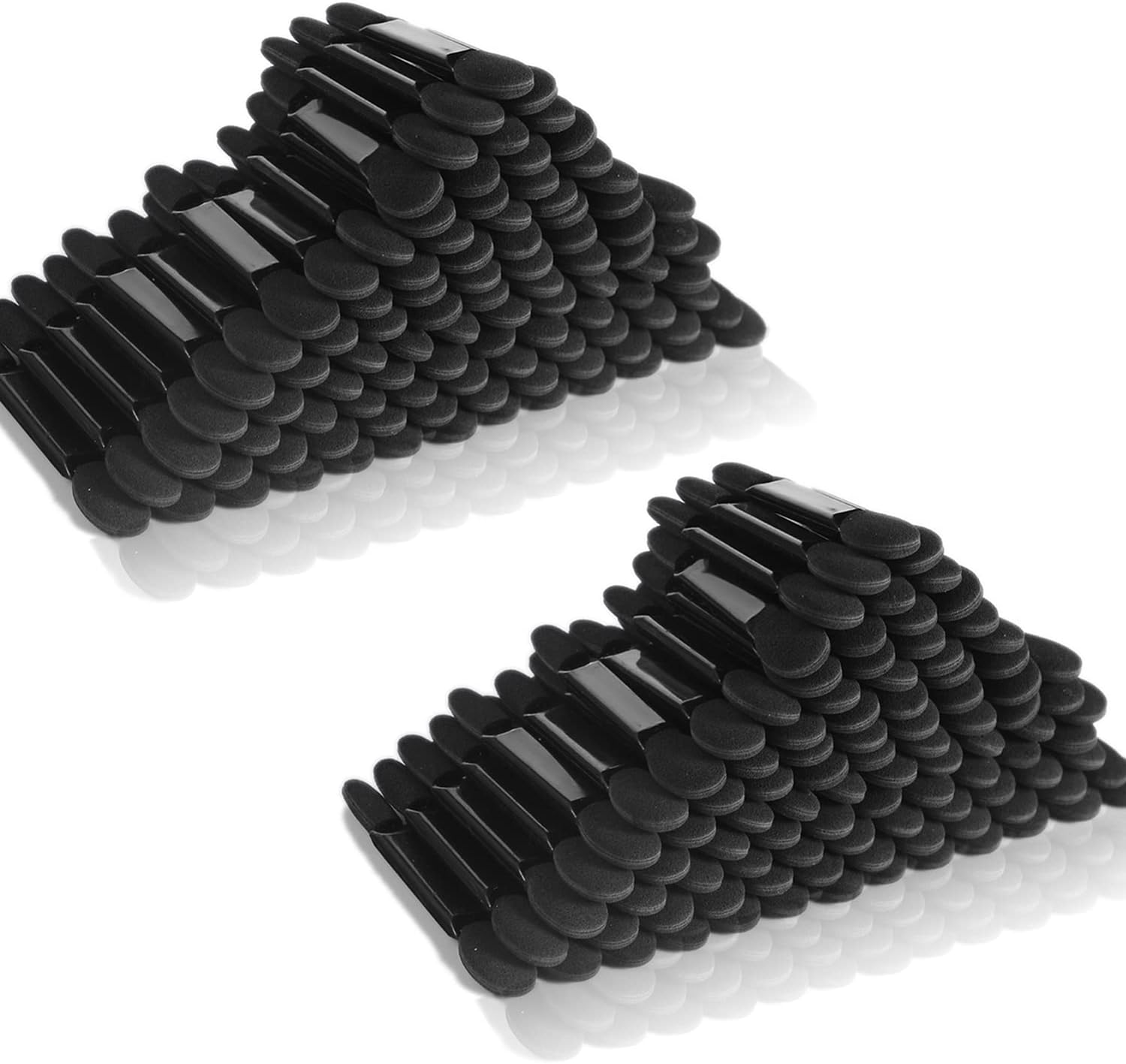 Deksias Disposable Dual Sided Eye Shadow Sponge Applicator Oval Tipped Eyeshadow Brushes Makeup Applicators (50PCS, Black)