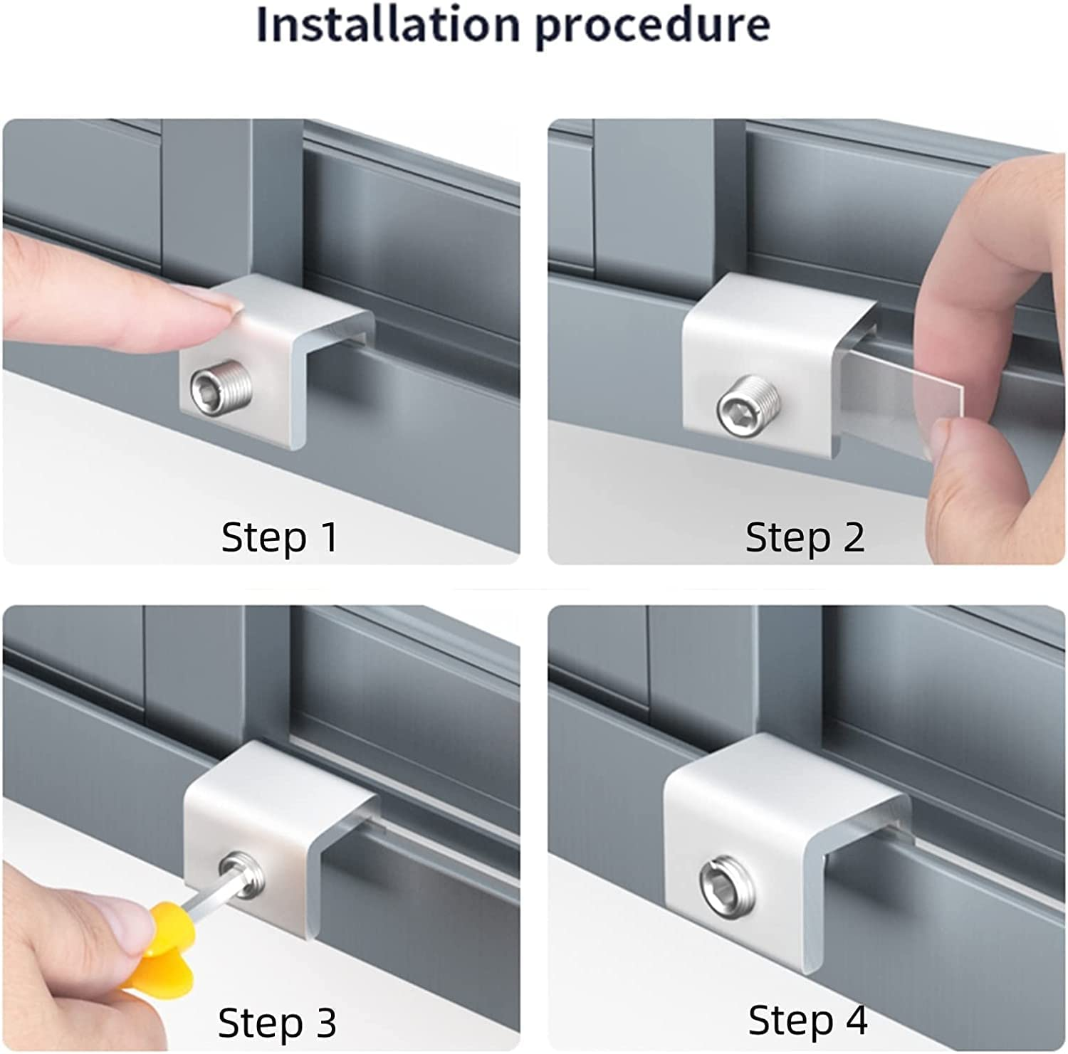 Window Locks, 8 Sets Sliding Security Window Locks for Vertical Horizontal Sliding Windows Sliding Doors, Adjustable Window Locks Security Window Stoppers for Patio Bedroom Home and Office