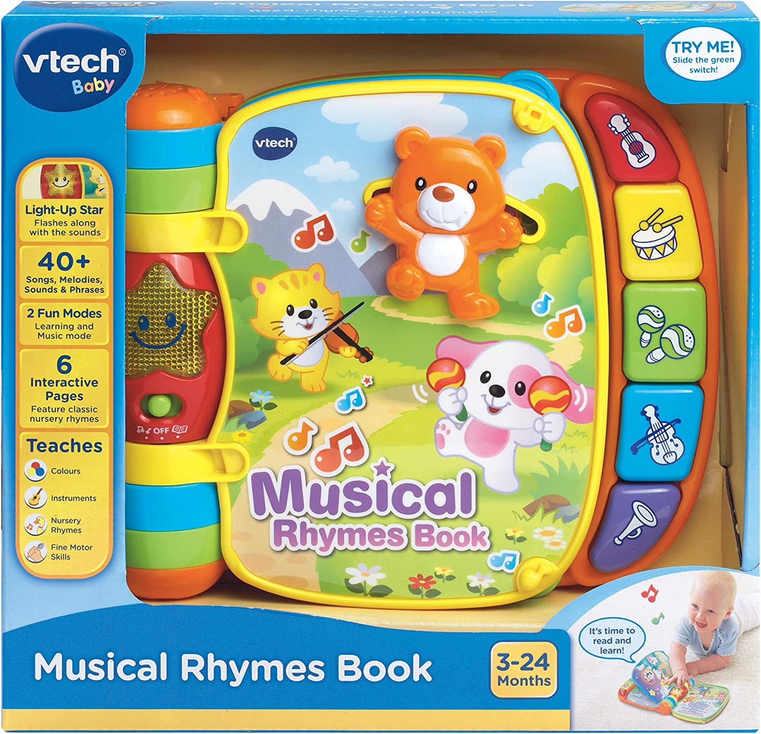 Vtech Musical Rhymes Book - Educational Activity Toy - 166703 - Multicoloured image number 2