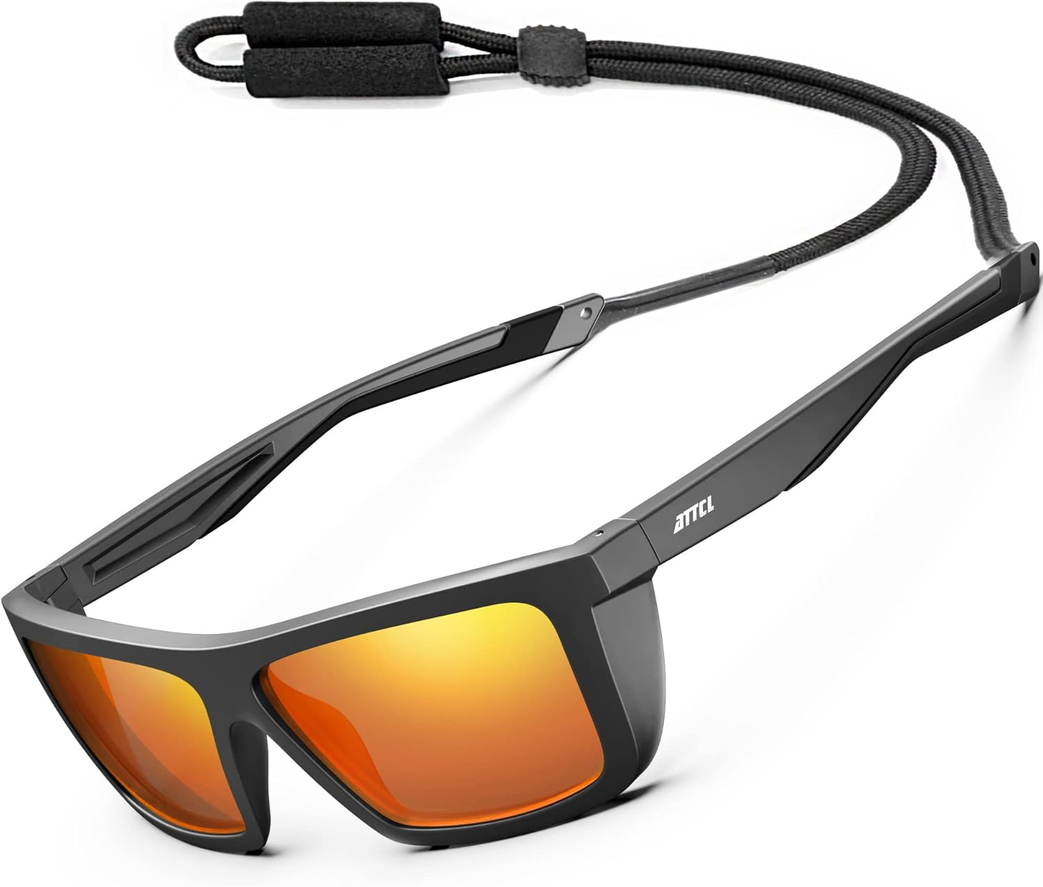 Sports Polarized Sunglasses for Men: TR90 Rectangle Frame UV Protection Sunglass for Running Driving Fishing