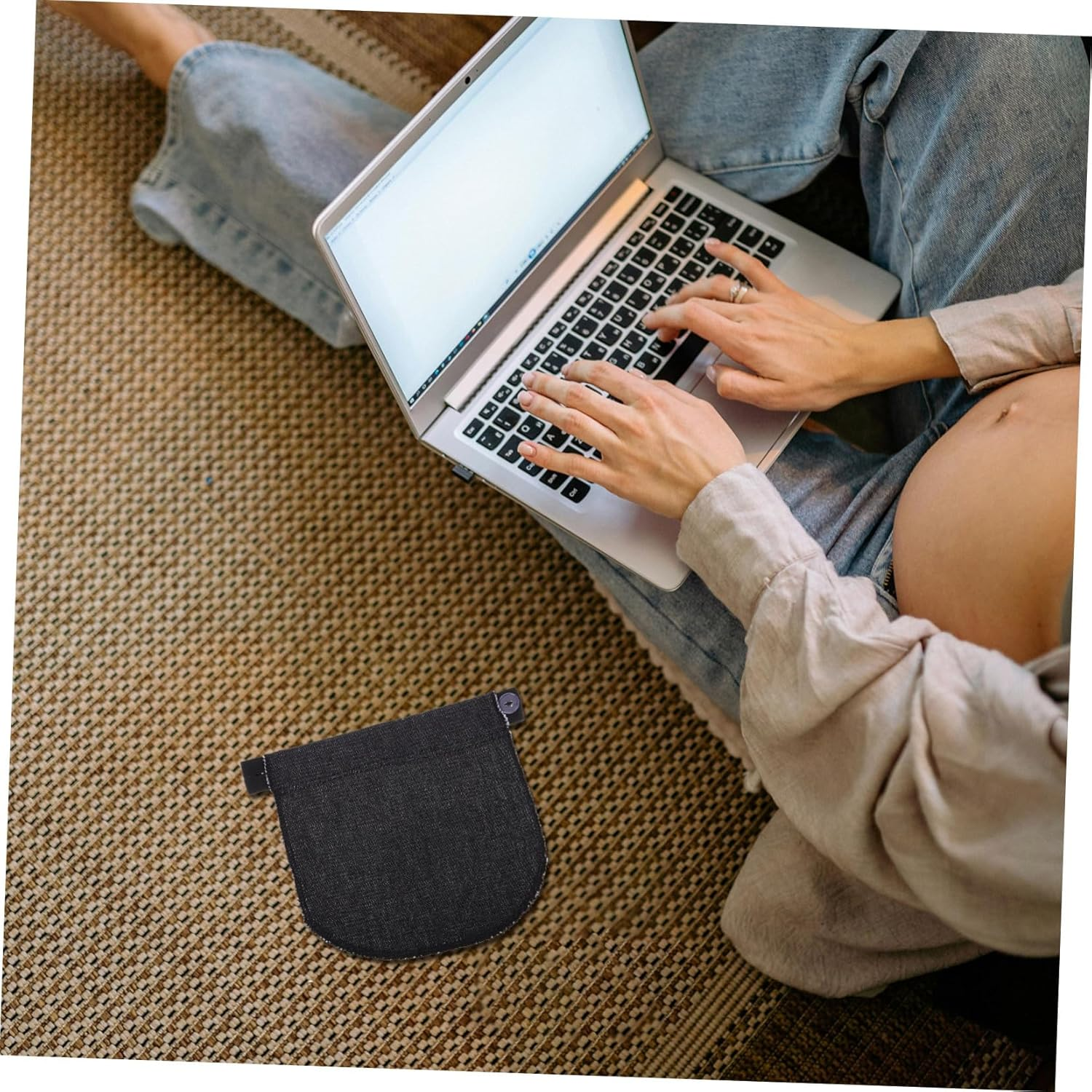 LIFKOME Pregnancy Elastic Extender Jeans Maternity Band Adjustable Waist Extender Pregnancy Waistbands for Pants Trousers Pregnant Women Black image number 1