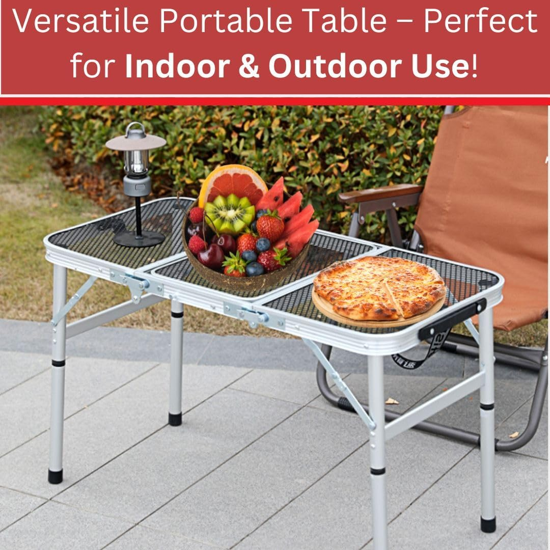 Portable Folding Outdoor Camping Table &ndash; 2FT Lightweight Small Foldable Table for Camping, Picnic, BBQ, Travel & Outdoor Cooking &ndash; Compact, Collapsible & Durable Camp Tables with Adjustable Height image number 4