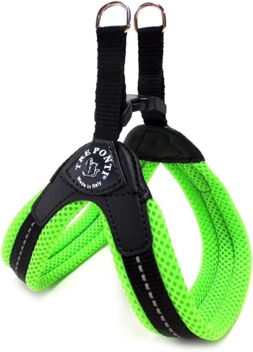 TRE PONTI Easy Fit Mesh Fix Neon Dog Harness, Size 3.5, Green