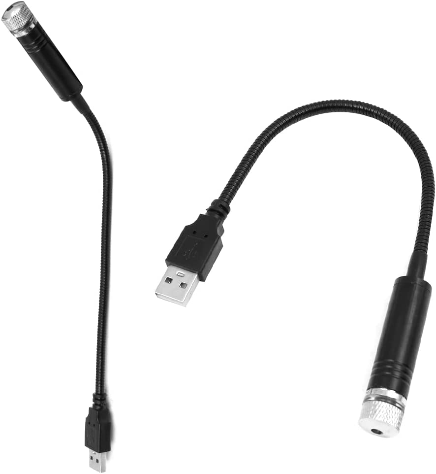 Set of 2 NUZAMAS Violet Blue Star Projector Night Light USB Car Roof Lights, Romantic Interior Car Lights Plug and Party Play AUTO Vehicle Truck RV Boat Caravans Lights Kit TV Home Decoratio image number 5