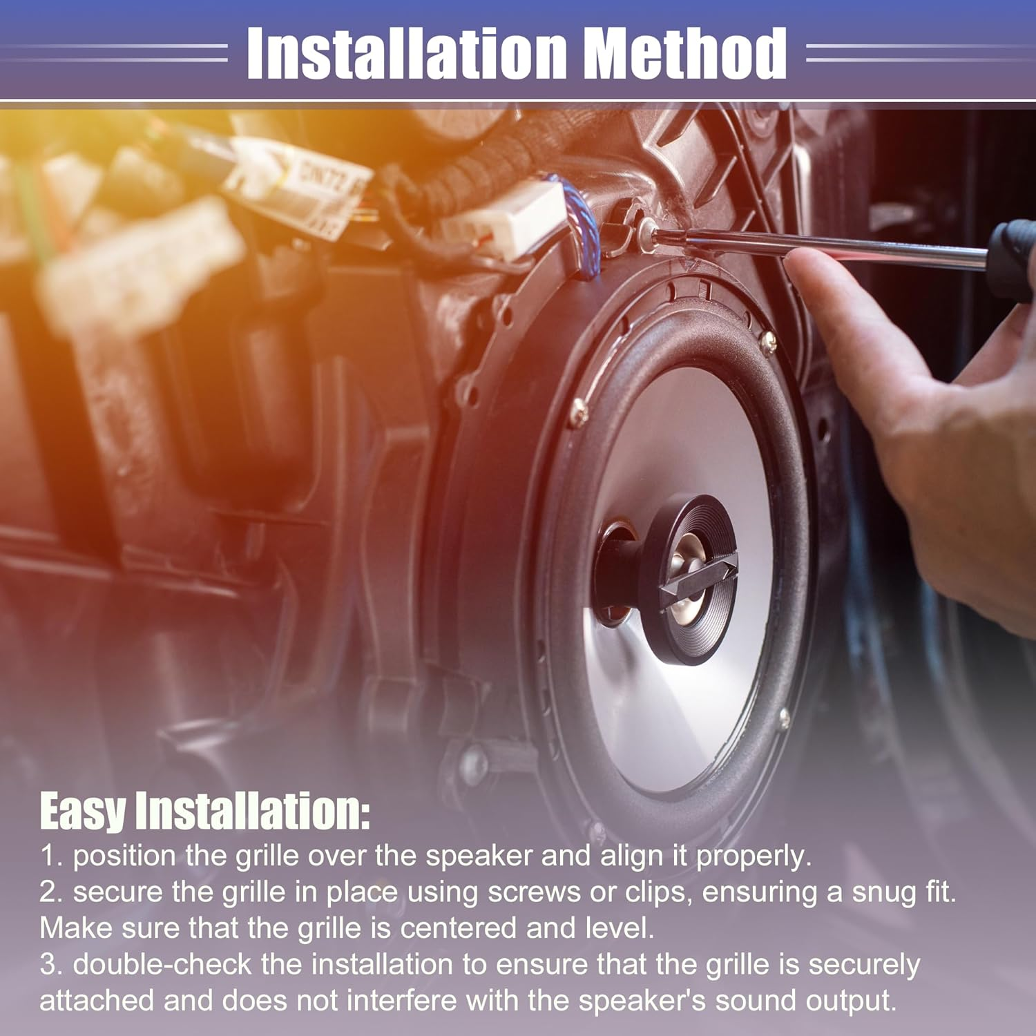 X AUTOHAUX Universal Black Iron 10" Speaker Grill Bar Audio Speaker Subwoofer Grill Grille 10 Inch 3 Bar Speaker Grille Bar Woofer Protective Cover with Screws - Pack of 1 image number 4