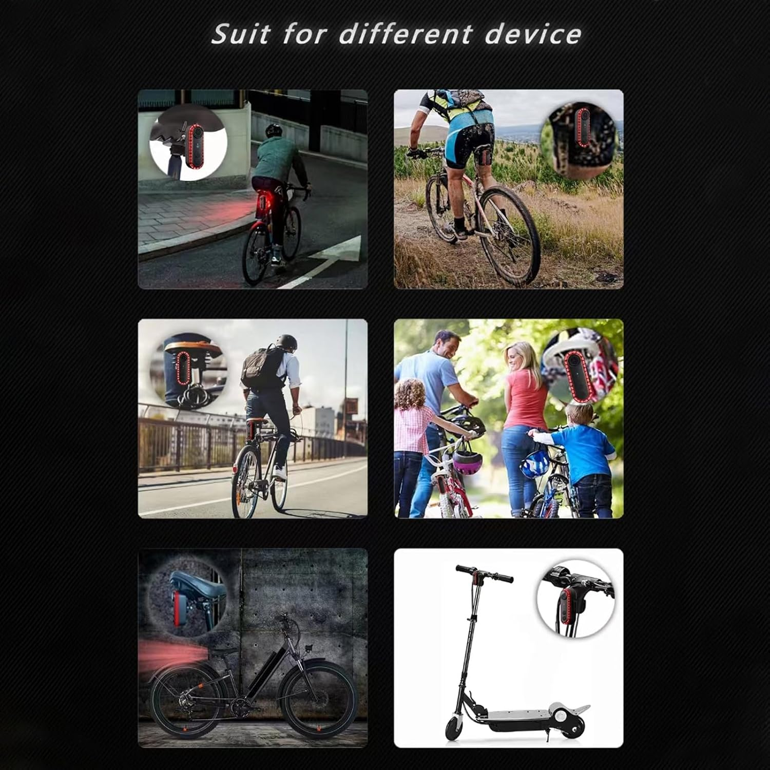 Bike Rear View Camera with 6 Lighting Modes Tail Light, 1080P 150&deg; Wide Angle | IPX6 Water Proof | 3500Mah | Rear Cycling Camera 180&deg; Adjustable Mount 6 Hours Endurance image number 4